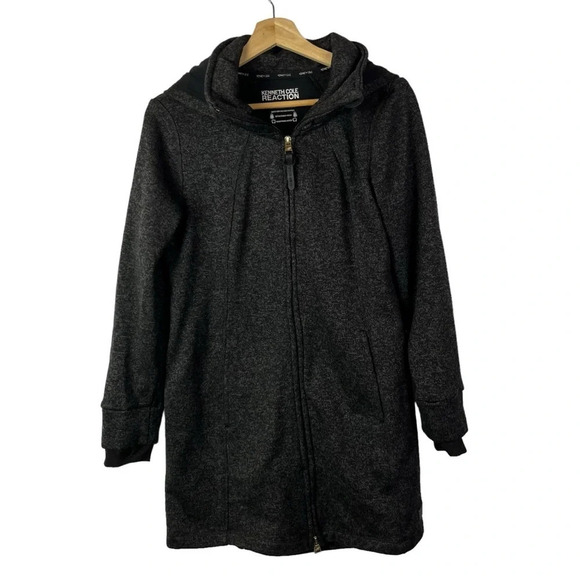 Kenneth Cole Reaction Heather Gray Tunic Length Jacket M - Picture 1 of 3